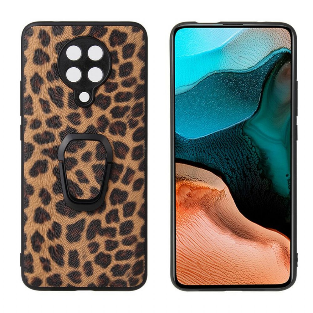 Hoesje voor Poco F2 Pro Ondersteuning Ring Leopard Skin-effect