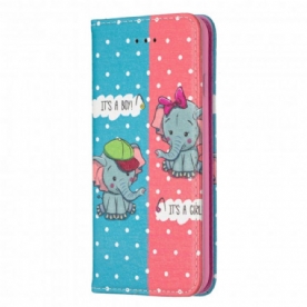 Bescherming Hoesje voor iPhone SE 3 / SE 2 / 8 / 7 Folio-hoesje Babyolifanten