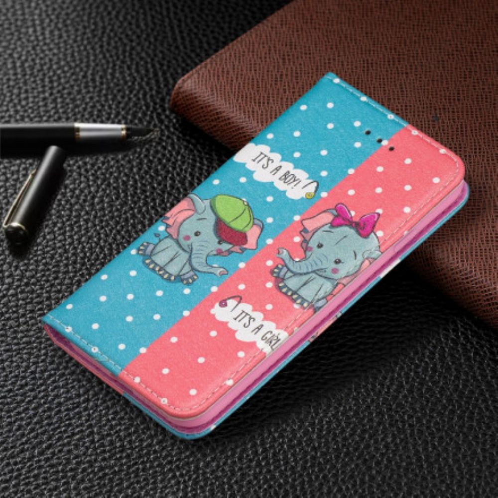 Bescherming Hoesje voor iPhone SE 3 / SE 2 / 8 / 7 Folio-hoesje Babyolifanten