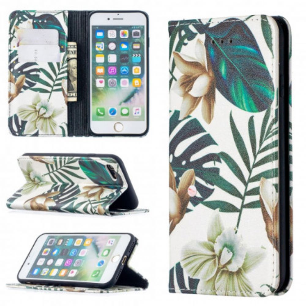 Bescherming Hoesje voor iPhone SE 3 / SE 2 / 8 / 7 Folio-hoesje Bladeren