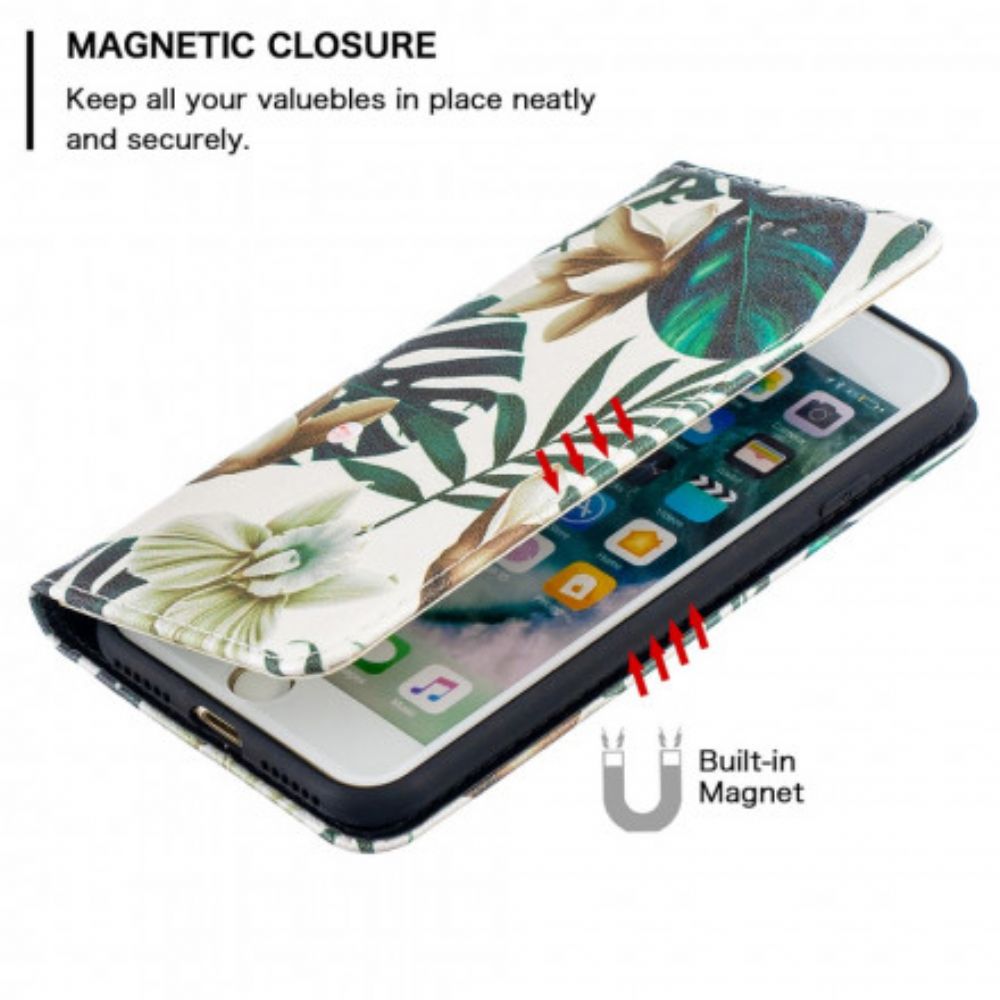 Bescherming Hoesje voor iPhone SE 3 / SE 2 / 8 / 7 Folio-hoesje Bladeren