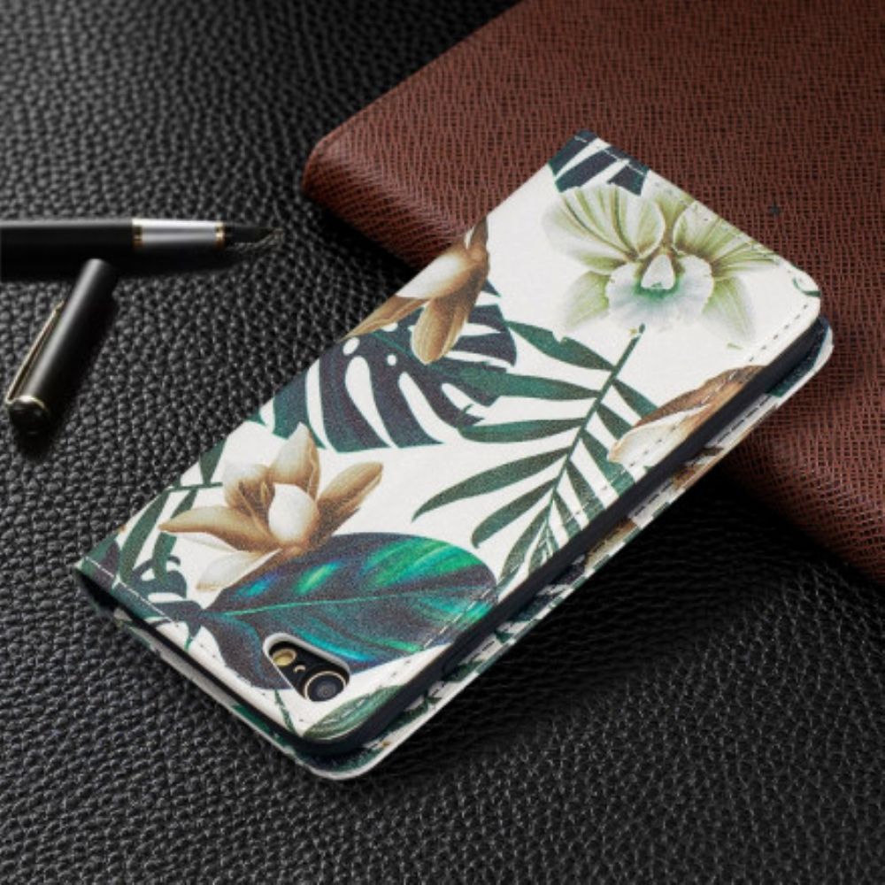 Bescherming Hoesje voor iPhone SE 3 / SE 2 / 8 / 7 Folio-hoesje Bladeren