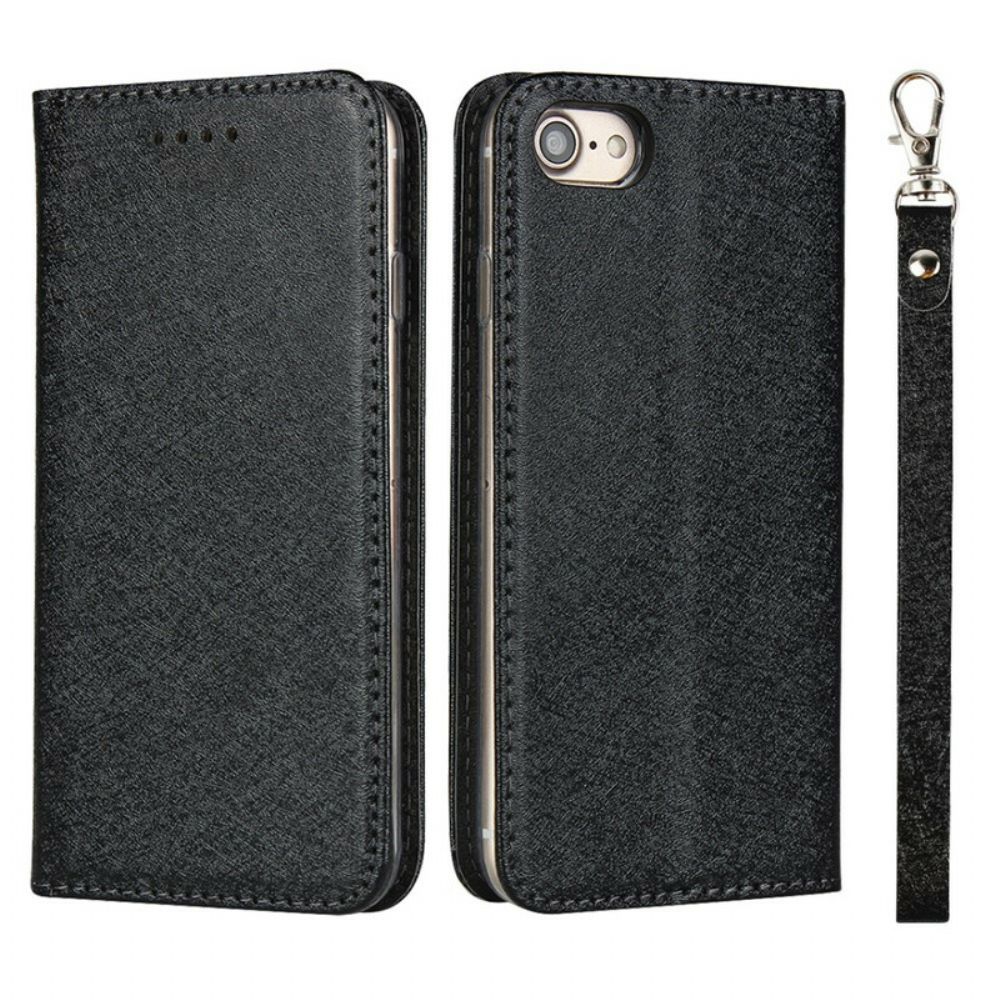 Bescherming Hoesje voor iPhone SE 3 / SE 2 / 8 / 7 Folio-hoesje Zachte Lederen Stijl Met Riem