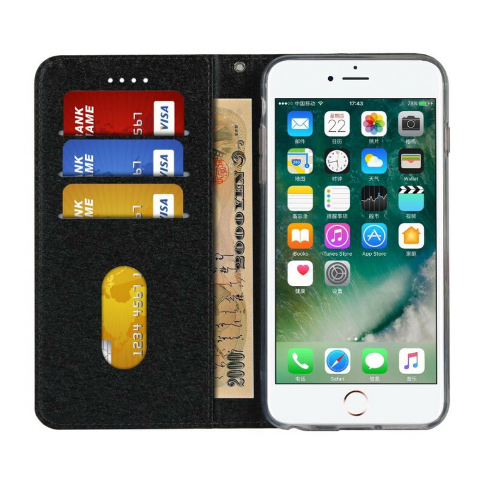 Bescherming Hoesje voor iPhone SE 3 / SE 2 / 8 / 7 Folio-hoesje Zachte Lederen Stijl Met Riem