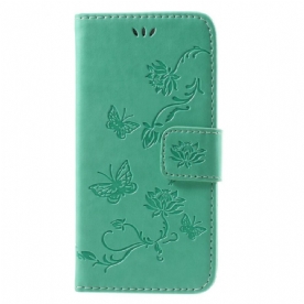 Folio-hoesje voor iPhone SE 3 / SE 2 / 8 / 7 Met Ketting Bloemen Strappy