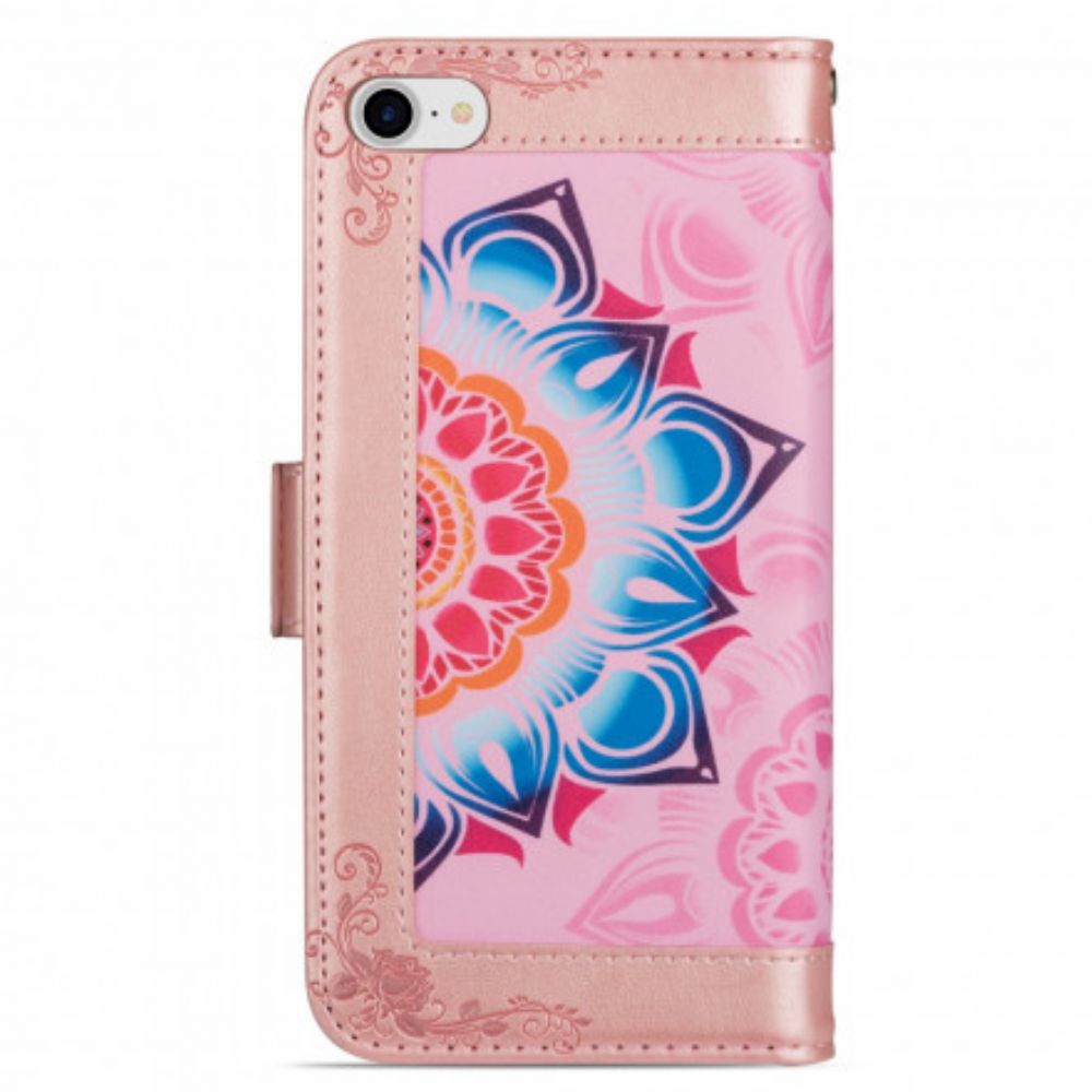 Folio-hoesje voor iPhone SE 3 / SE 2 / 8 / 7 Met Ketting Mandaladecoratie Met Riem