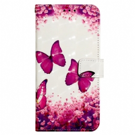 Folio-hoesje voor iPhone SE 3 / SE 2 / 8 / 7 Met Ketting Thong Vlinders