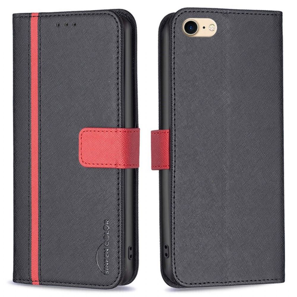 Folio-hoesje voor iPhone SE 3 / SE 2 / 8 / 7 Tweekleurige Binfen Kleur