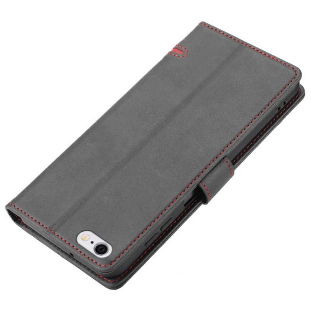 Folio-hoesje voor iPhone SE 3 / SE 2 / 8 / 7 Vintage Stealth