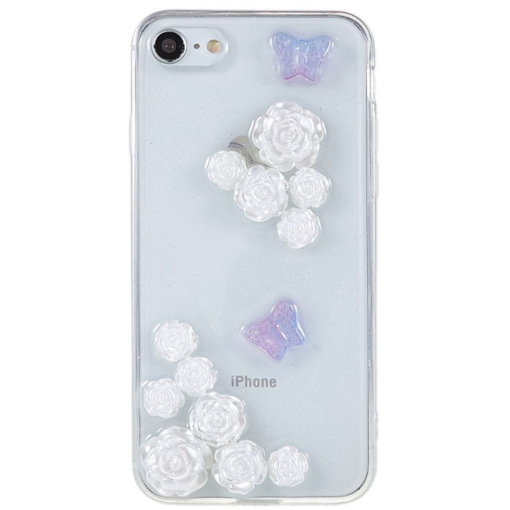 Hoesje voor iPhone SE 3 / SE 2 / 8 / 7 3d Bloemen