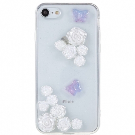 Hoesje voor iPhone SE 3 / SE 2 / 8 / 7 3d Bloemen