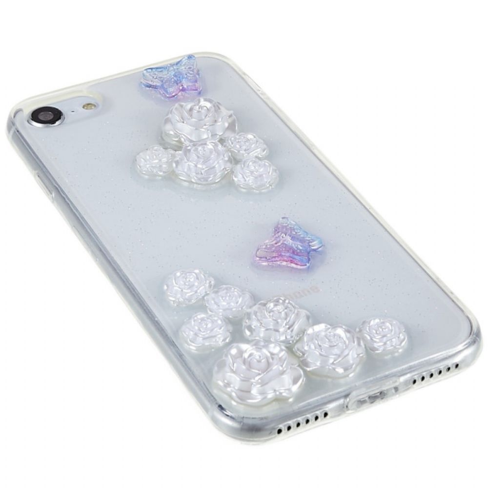 Hoesje voor iPhone SE 3 / SE 2 / 8 / 7 3d Bloemen