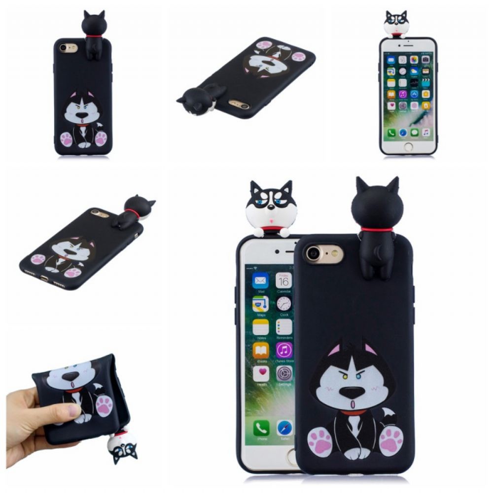 Hoesje voor iPhone SE 3 / SE 2 / 8 / 7 3d Leuke Hond