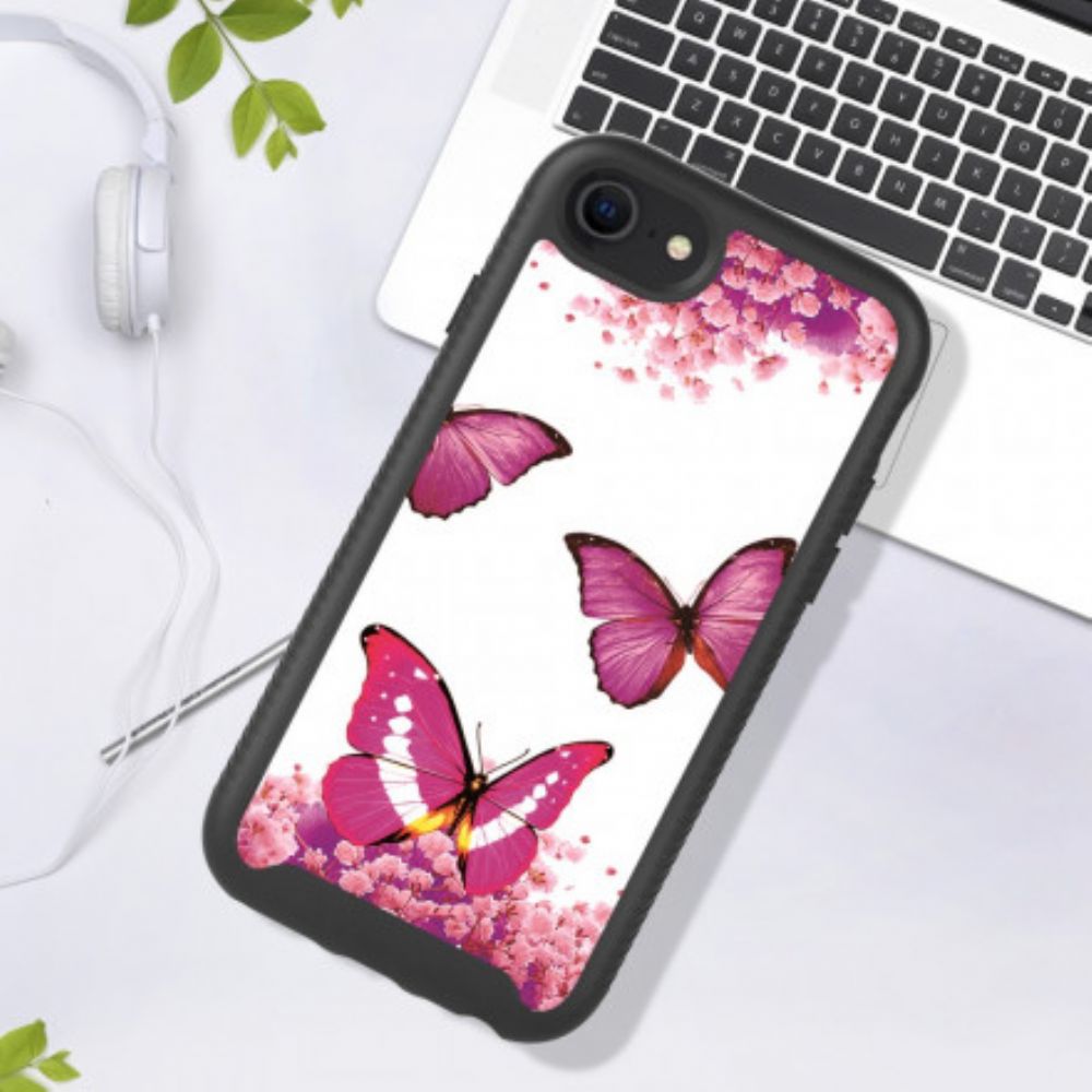 Hoesje voor iPhone SE 3 / SE 2 / 8 / 7 Bescherming Hoesje Dubbele Bescherming Vlinders