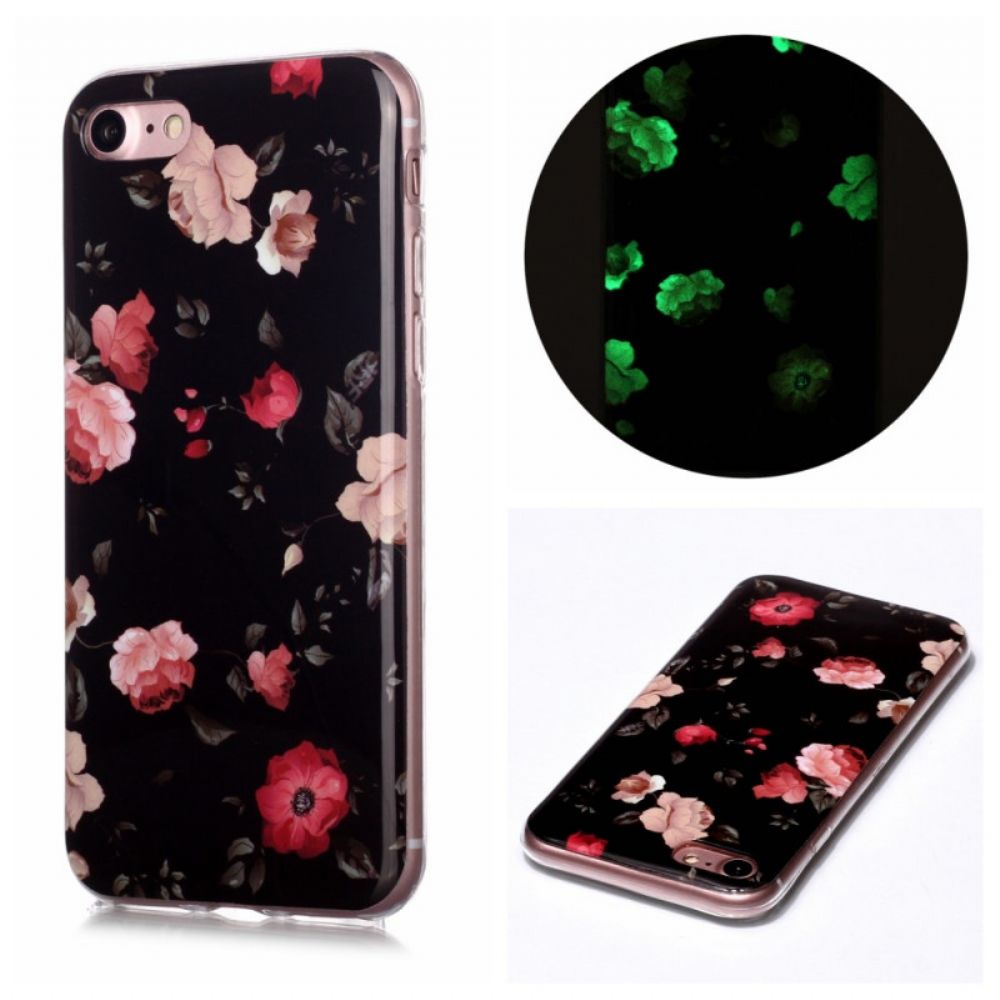 Hoesje voor iPhone SE 3 / SE 2 / 8 / 7 Fluorescerende Bloemen