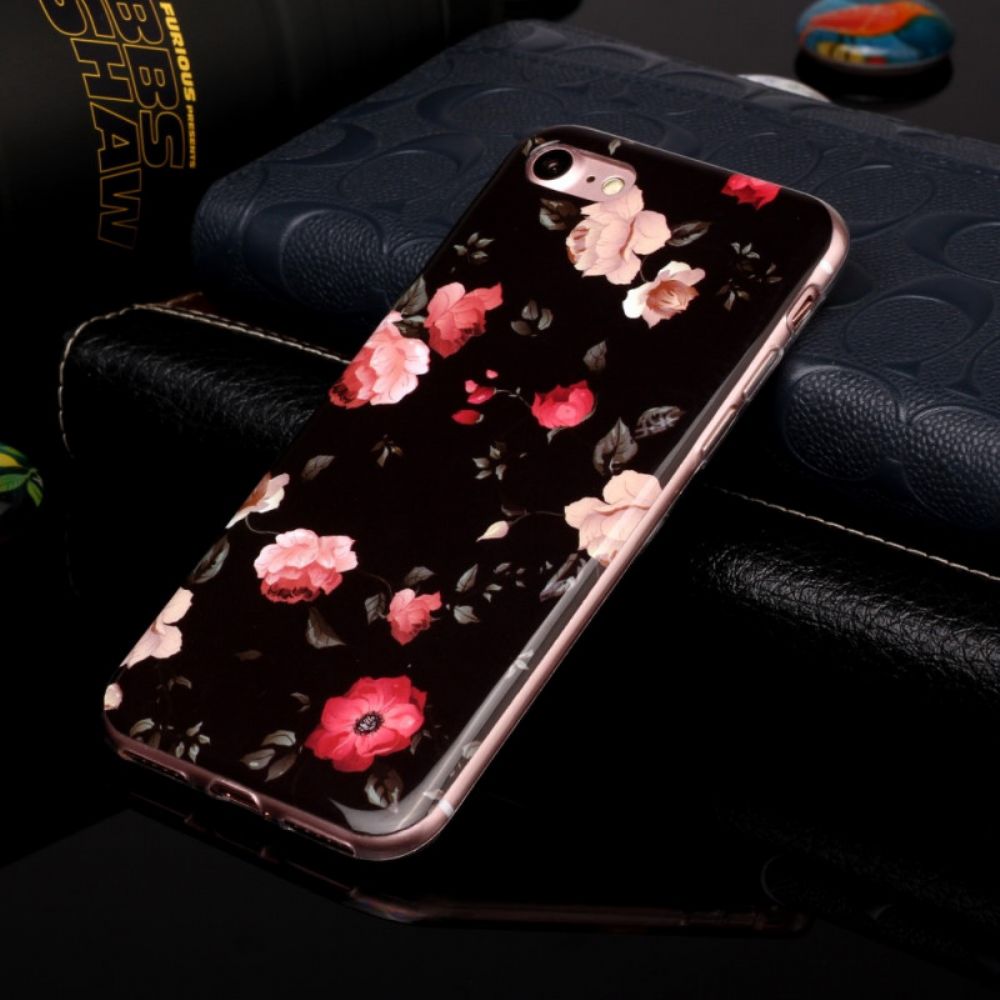 Hoesje voor iPhone SE 3 / SE 2 / 8 / 7 Fluorescerende Bloemen