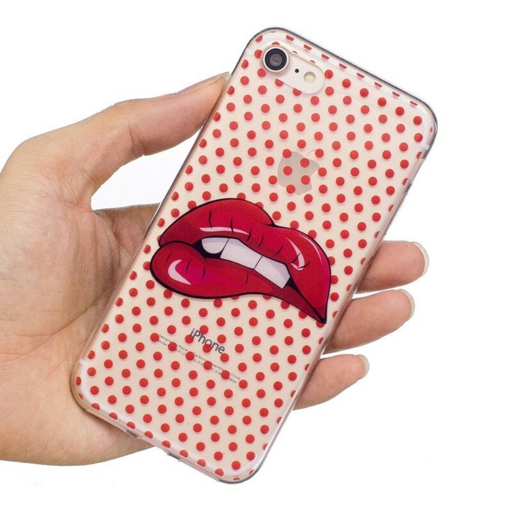 Hoesje voor iPhone SE 3 / SE 2 / 8 / 7 Gebeten Lippen