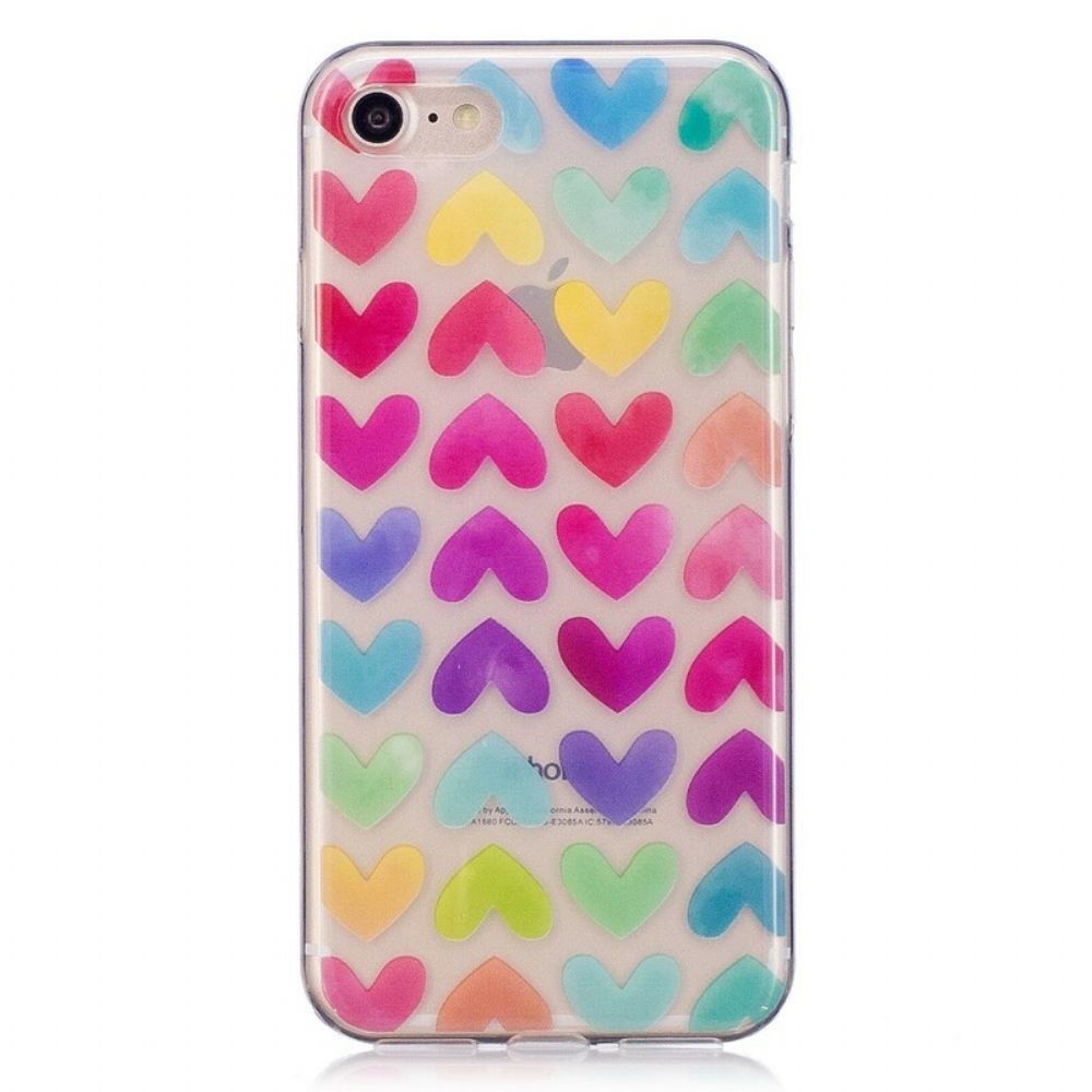 Hoesje voor iPhone SE 3 / SE 2 / 8 / 7 Grafische Harten