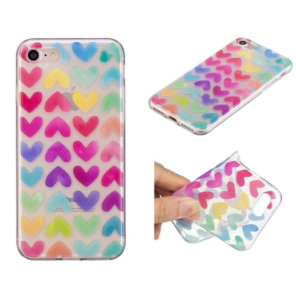 Hoesje voor iPhone SE 3 / SE 2 / 8 / 7 Grafische Harten