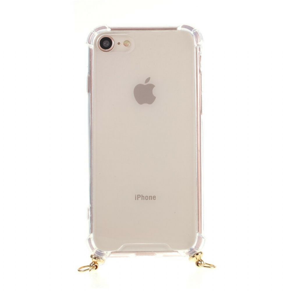 Hoesje voor iPhone SE 3 / SE 2 / 8 / 7 Hybride Met Gekleurd Snoer