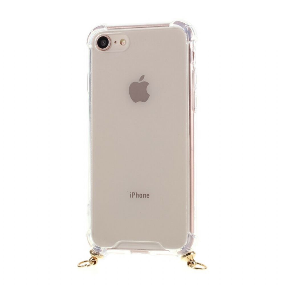 Hoesje voor iPhone SE 3 / SE 2 / 8 / 7 Hybride Met Gekleurd Snoer