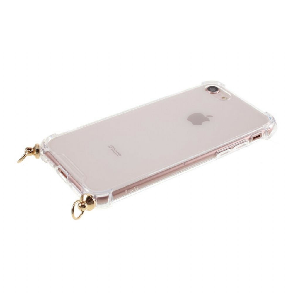 Hoesje voor iPhone SE 3 / SE 2 / 8 / 7 Hybride Met Gekleurd Snoer