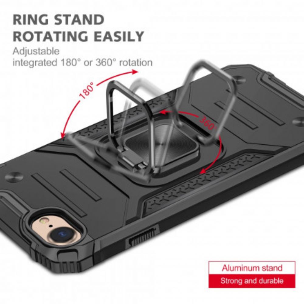 Hoesje voor iPhone SE 3 / SE 2 / 8 / 7 Ring-ondersteuning Pantserstijl