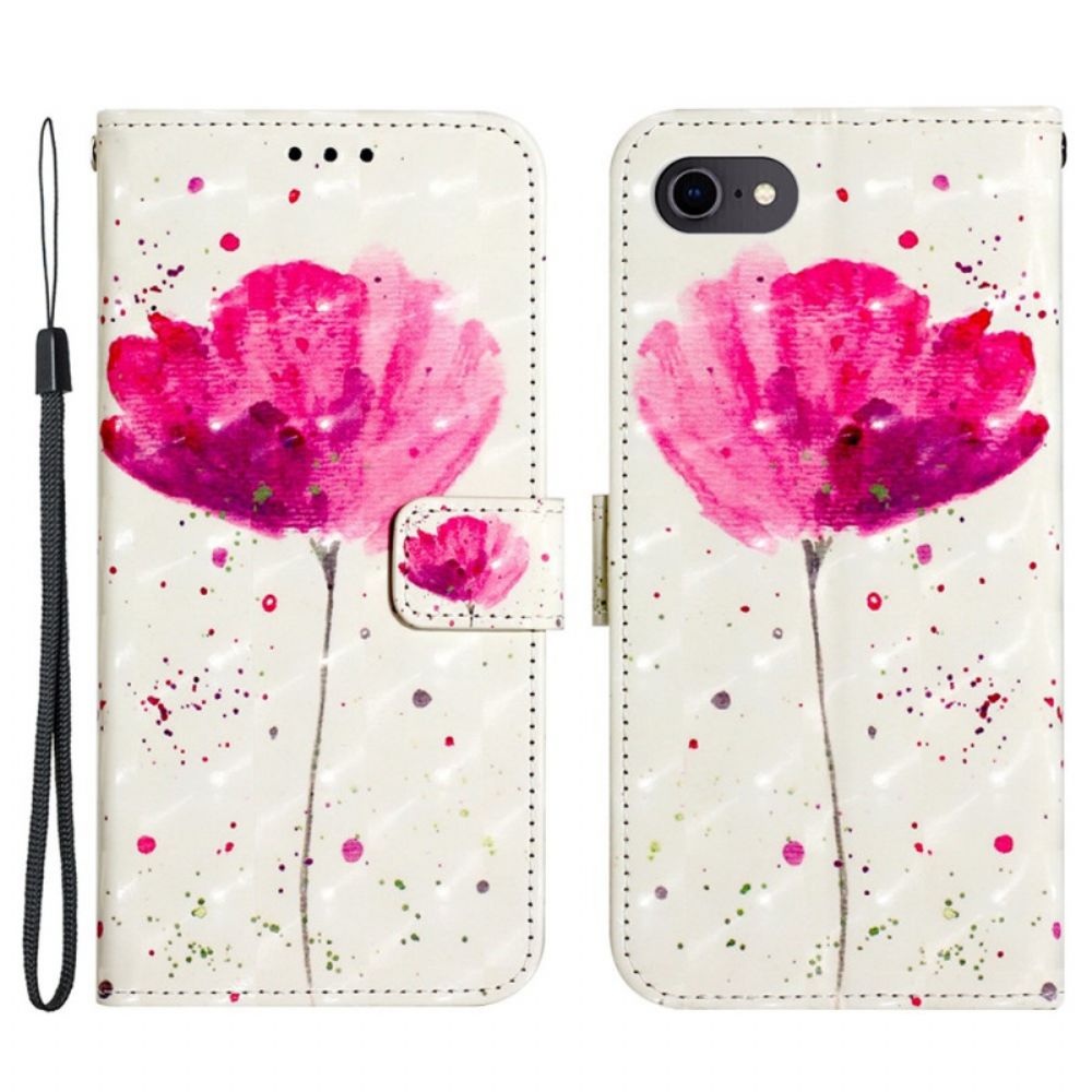 Telefoonhoesje Leren Hoesje voor iPhone SE 3 / SE 2 / 8 / 7 Halster