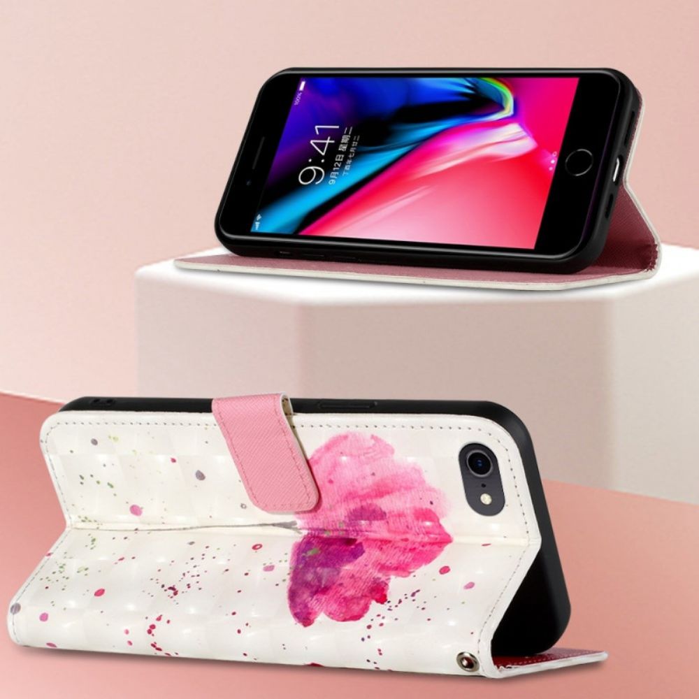 Telefoonhoesje Leren Hoesje voor iPhone SE 3 / SE 2 / 8 / 7 Halster