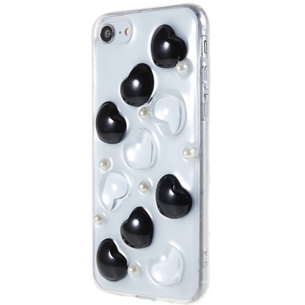 Telefoonhoesje voor iPhone SE 3 / SE 2 / 8 / 7 3d Harten