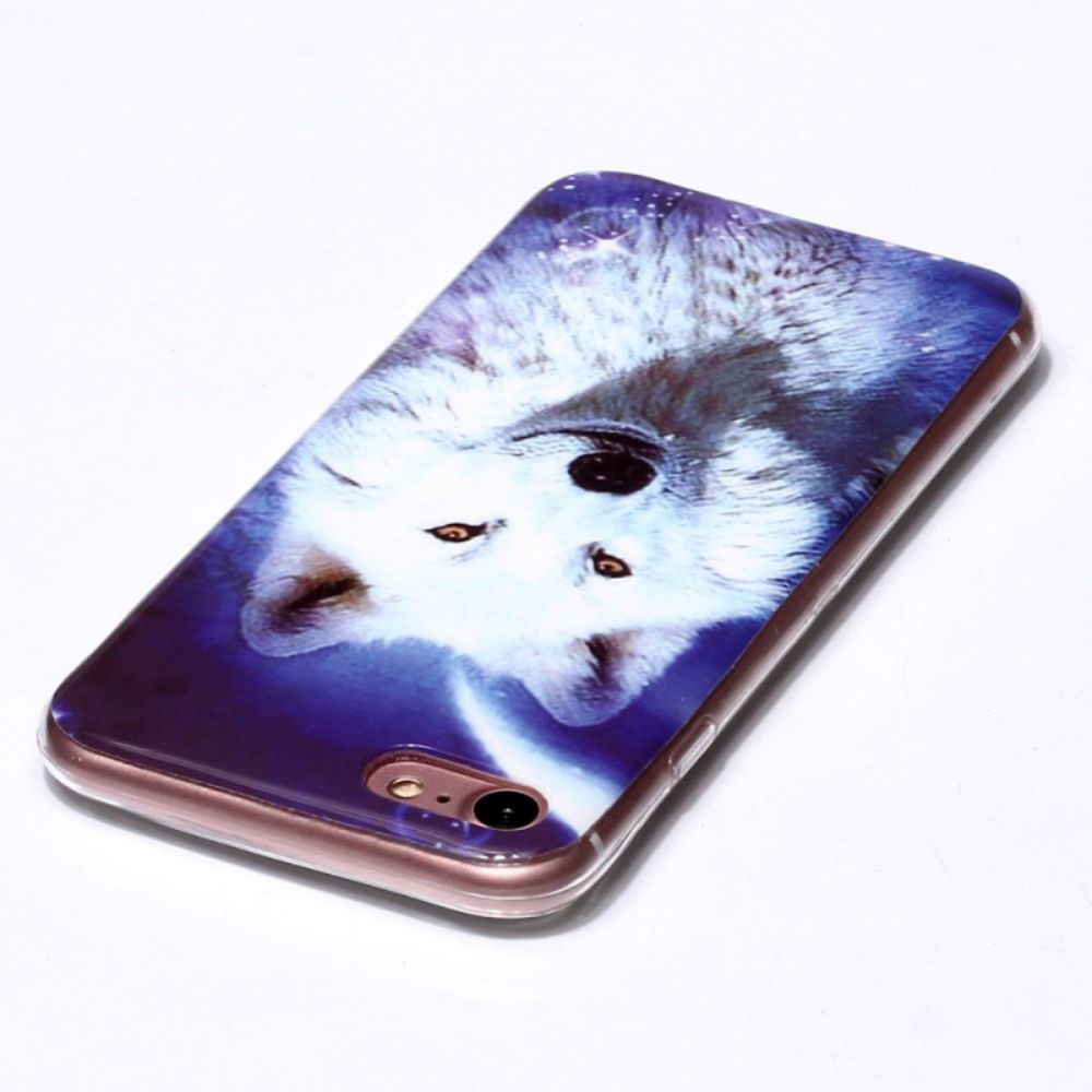 Telefoonhoesje voor iPhone SE 3 / SE 2 / 8 / 7 Fluorescerende Wolf