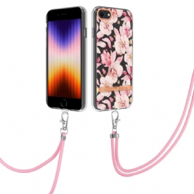 Telefoonhoesje voor iPhone SE 3 / SE 2 / 8 / 7 Met Koord Met Bloemenkoord