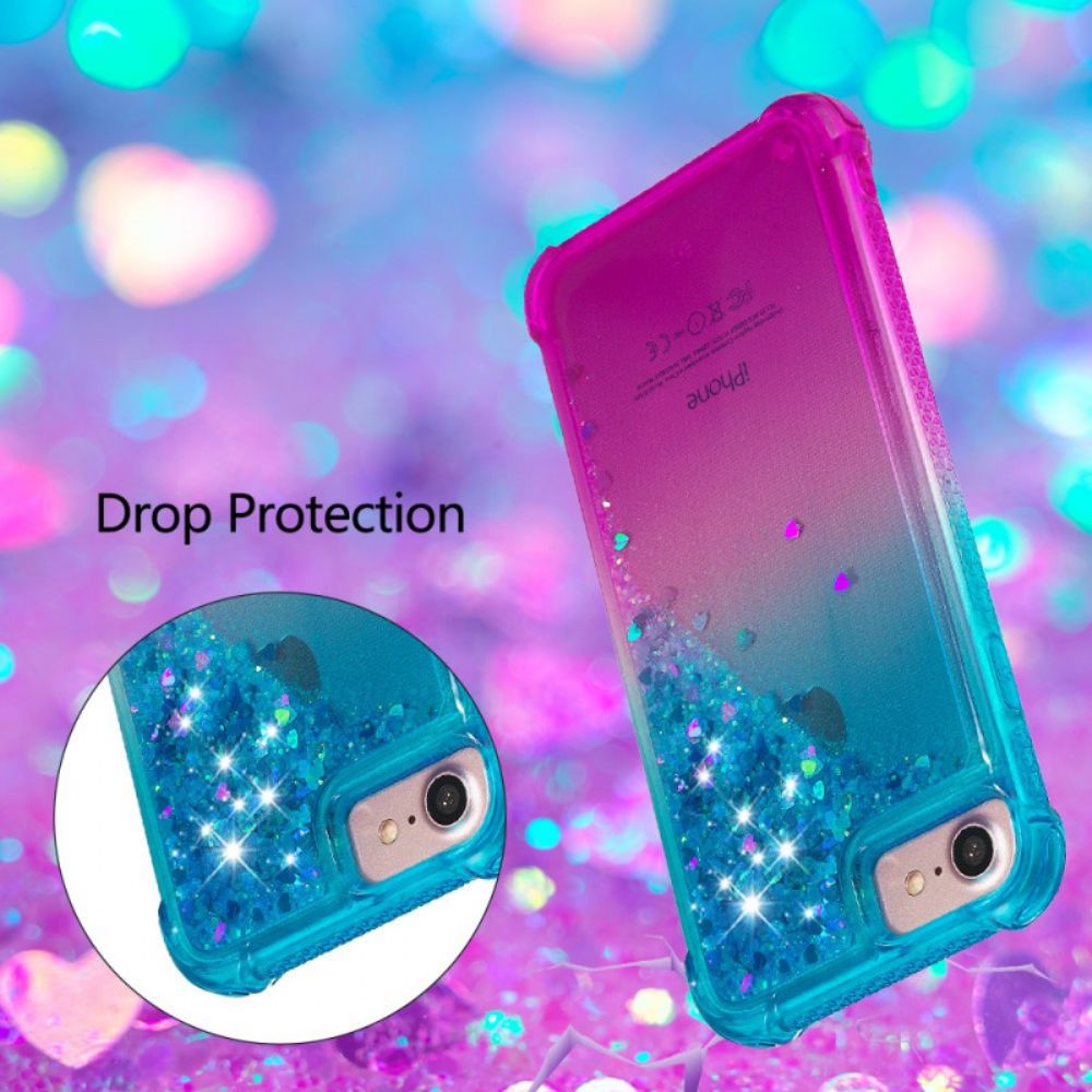 Telefoonhoesje voor iPhone SE 3 / SE 2 / 8 / 7 Met Koord Met Glitter Siliconen Koord