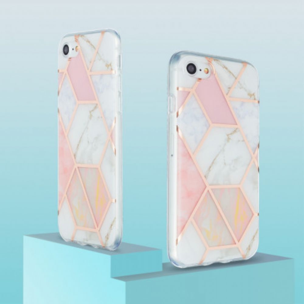 Telefoonhoesje voor iPhone SE 3 / SE 2 / 8 / 7 Siliconen Marmer Geometrie