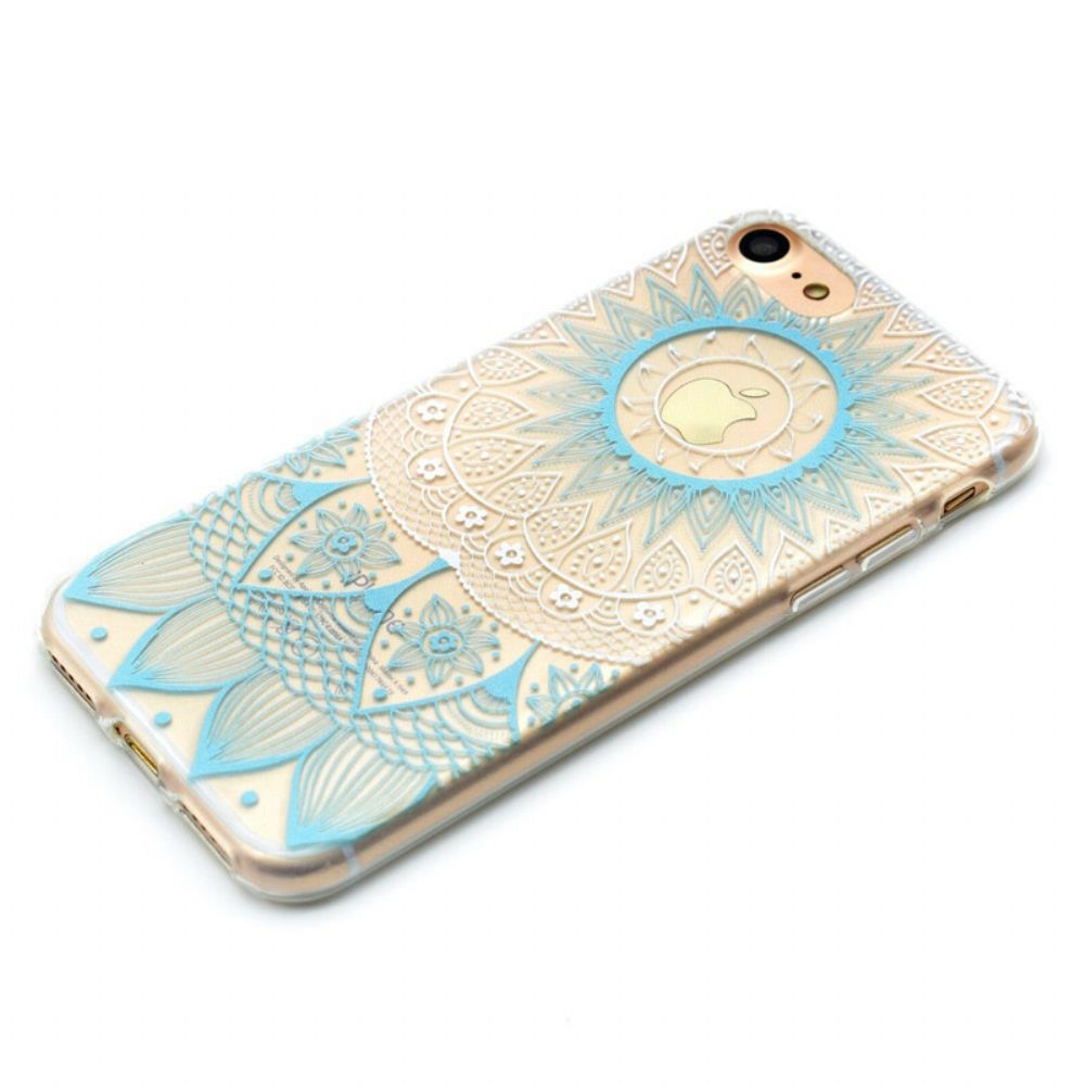 Telefoonhoesje voor iPhone SE 3 / SE 2 / 8 / 7 Transparante Gekleurde Mandala