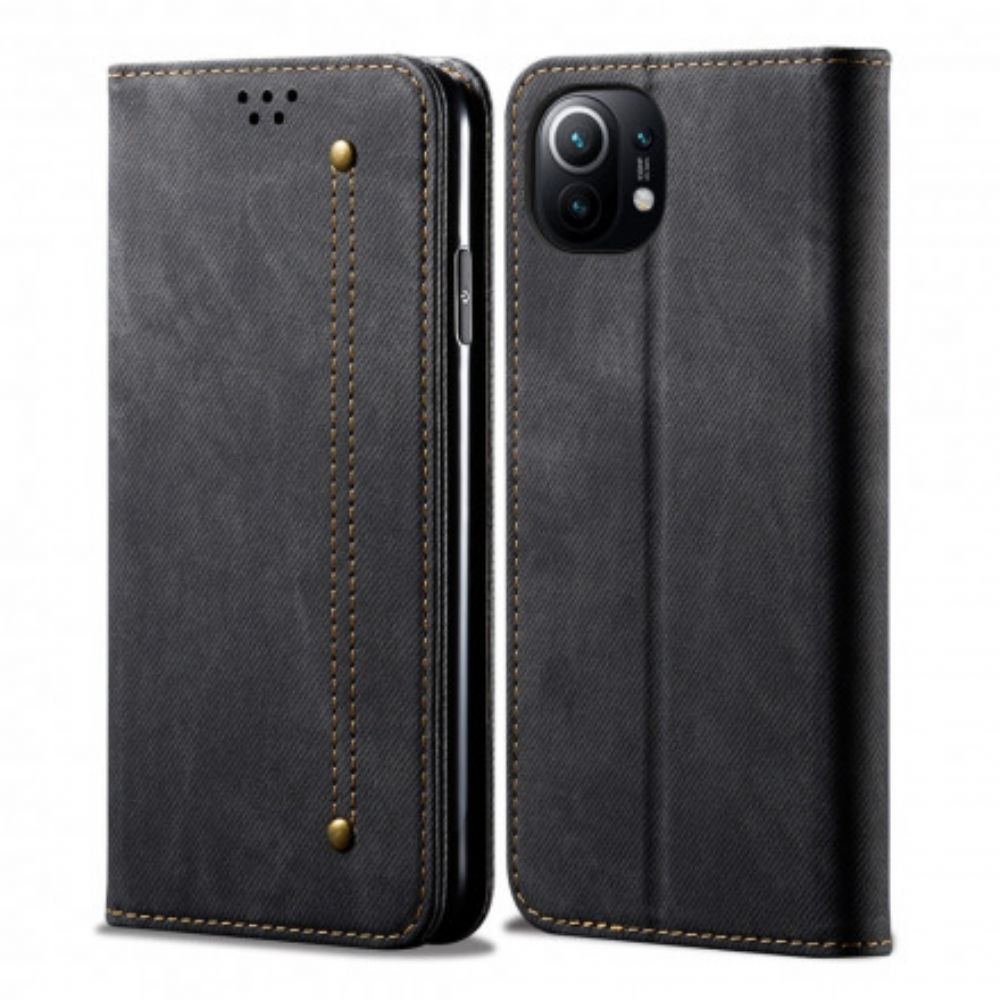 Bescherming Hoesje voor Xiaomi Mi 11 5G Folio-hoesje Denim Stof