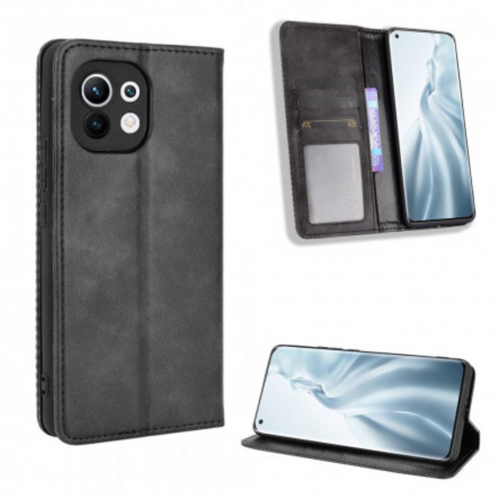 Bescherming Hoesje voor Xiaomi Mi 11 5G Folio-hoesje Vintage Gestileerd Leereffect