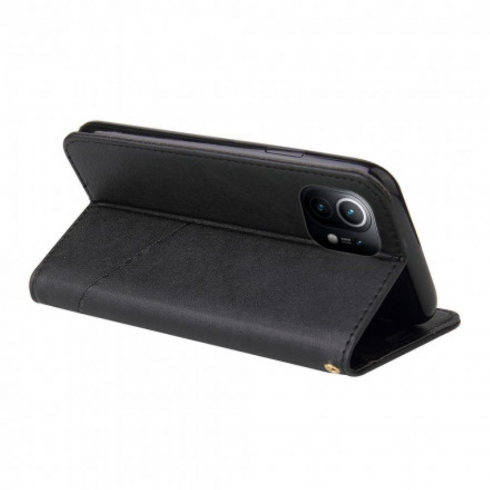 Flip Case voor Xiaomi Mi 11 5G Fancy Kunstleer Metaal Gq.utrobe