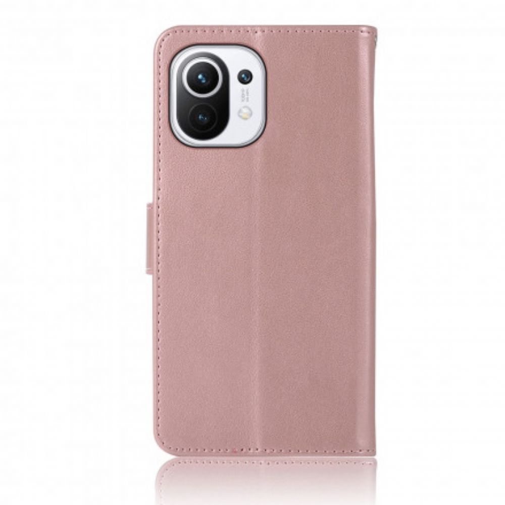 Flip Case voor Xiaomi Mi 11 5G Lederen Effect Dromenvanger Uil