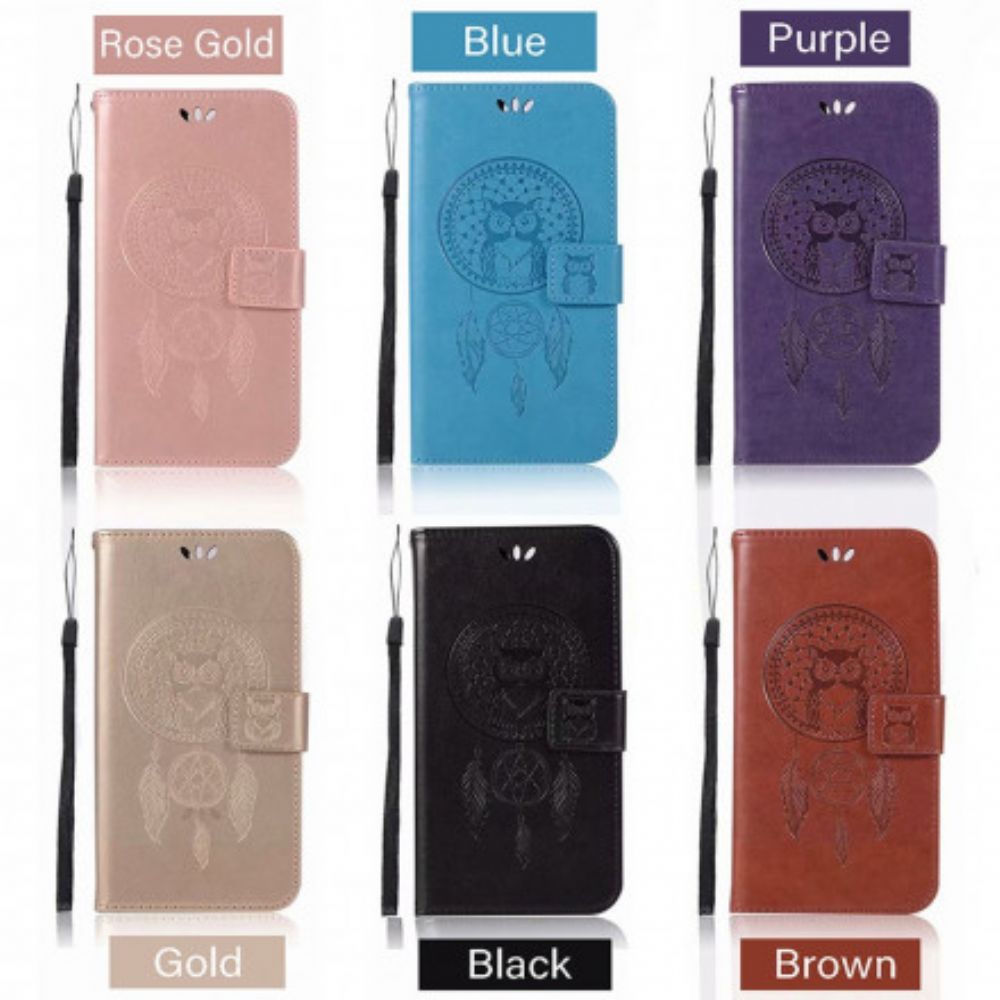 Flip Case voor Xiaomi Mi 11 5G Lederen Effect Dromenvanger Uil