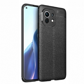 Hoesje voor Xiaomi Mi 11 5G Dubbele Lijn Litchi Leder Effect