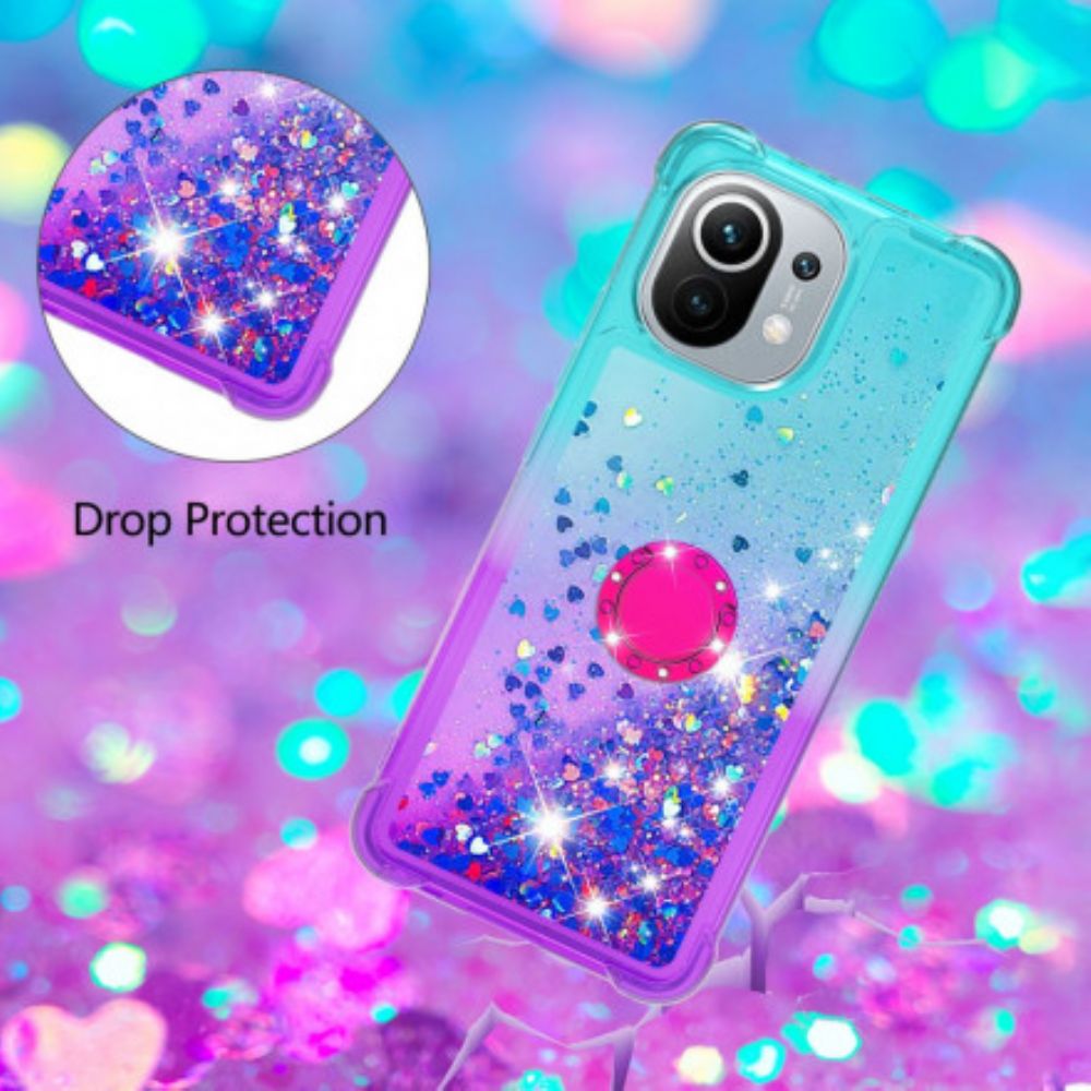 Hoesje voor Xiaomi Mi 11 5G Glitter Ring-ondersteuning