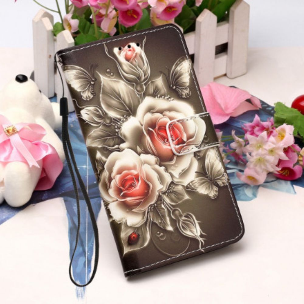 Leren Hoesje voor Xiaomi Mi 11 5G Gouden Rozen