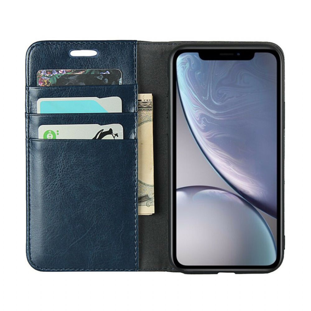 Bescherming Hoesje voor iPhone XR Folio-hoesje Echt Leer