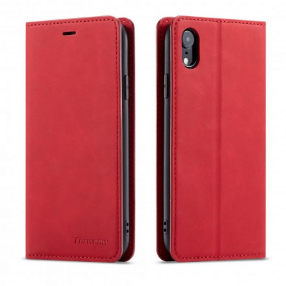 Bescherming Hoesje voor iPhone XR Folio-hoesje Lederen Effect Forwenw