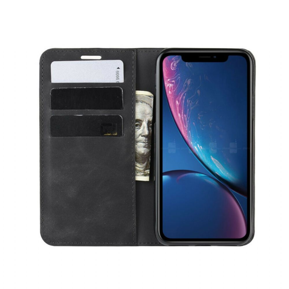 Bescherming Hoesje voor iPhone XR Folio-hoesje Zacht Leereffect