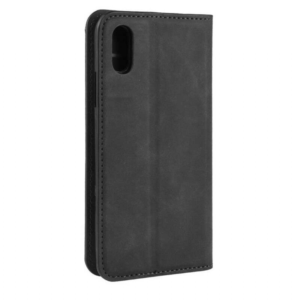 Bescherming Hoesje voor iPhone XR Folio-hoesje Zacht Leereffect