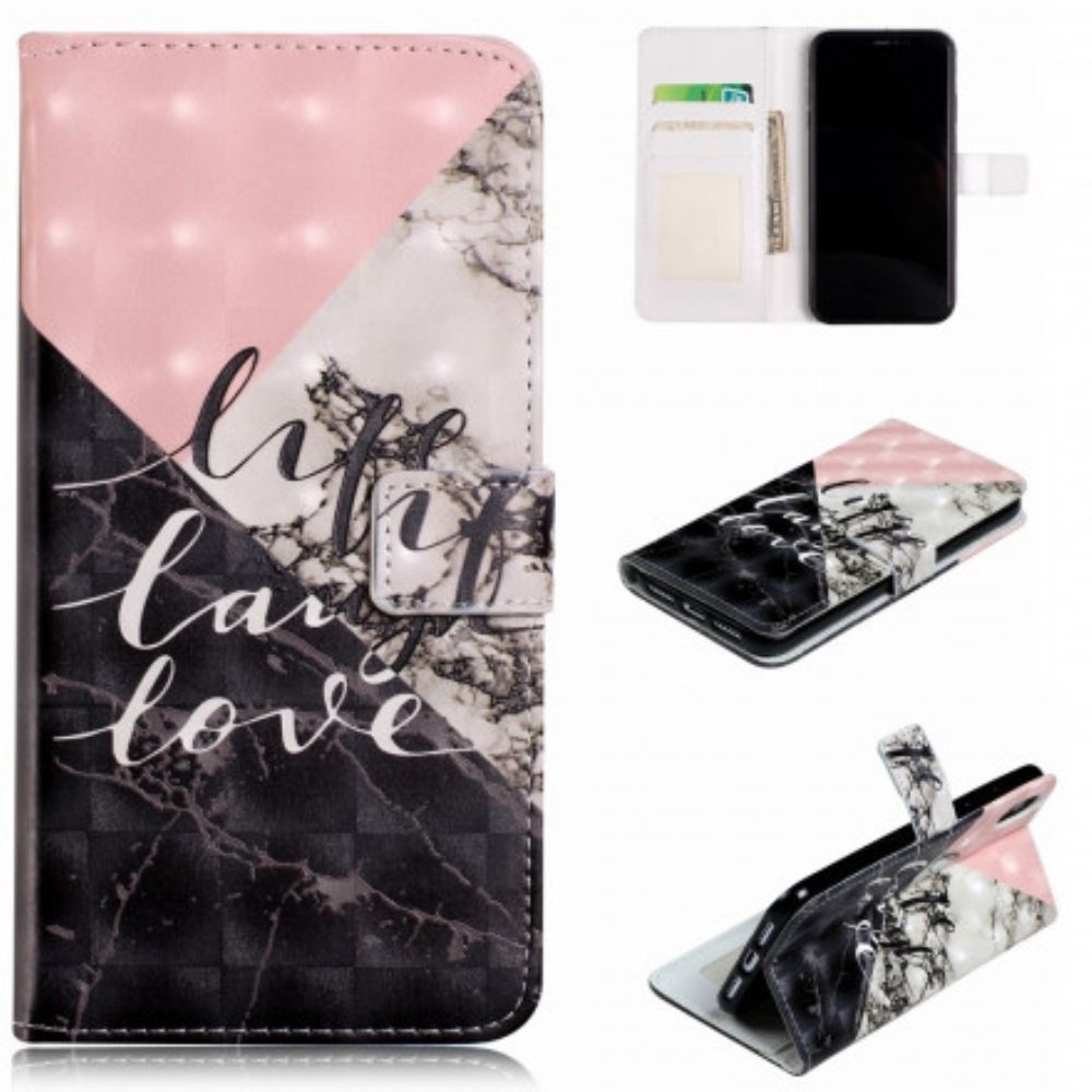 Flip Case voor iPhone XR Leven Lach Liefde