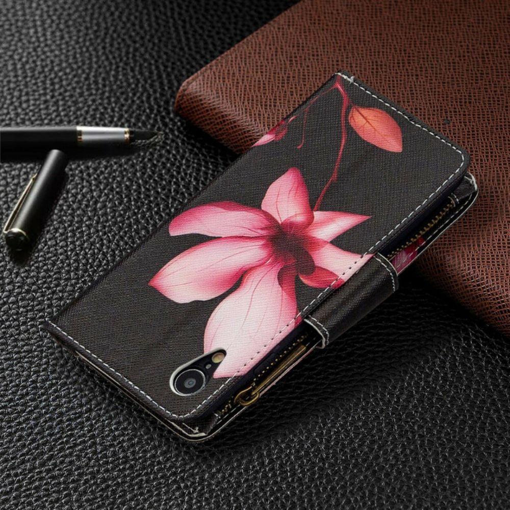 Folio-hoesje voor iPhone XR Bloemzak Met Rits