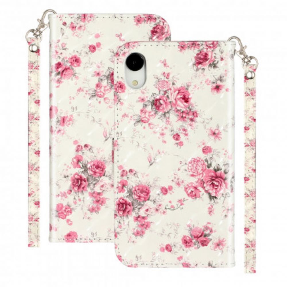 Folio-hoesje voor iPhone XR Met Ketting Bloemen Lichtvlekken Met Riem